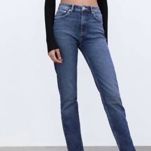 Zara frayed split hem jeans